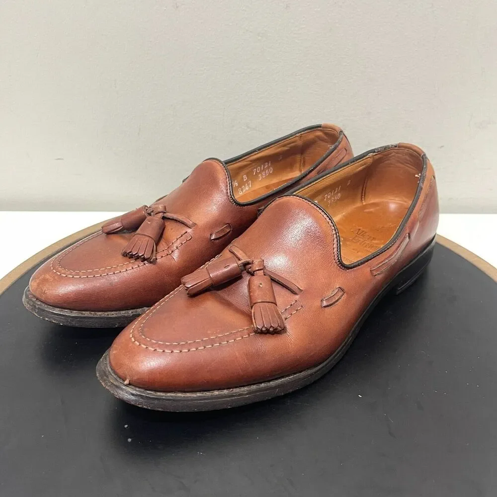Allen Edmonds Tassel Loafers‎ Men 7.5 B Leather Brown Business Classic Preppy